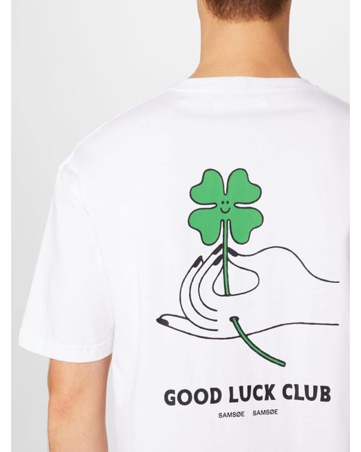 Samsøe & Samsøe T-shirt 'good luck' in White für Herren