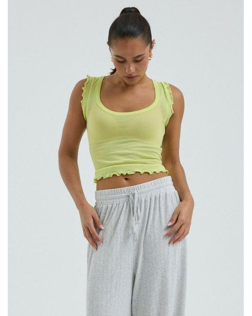 Seamless Basic Green Top Cotton
