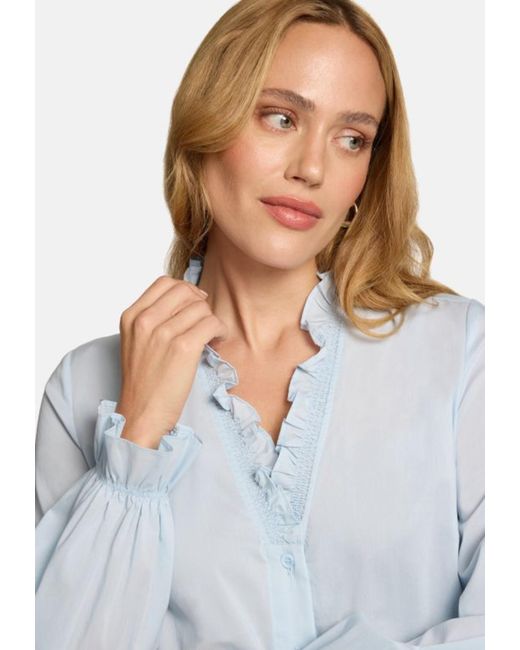 Zero Blue Bluse Mit Rüschen