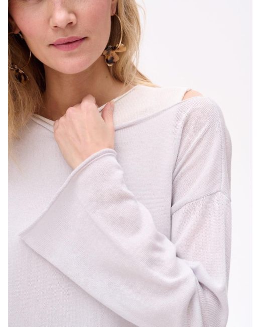 Blue Shadow White Pullover