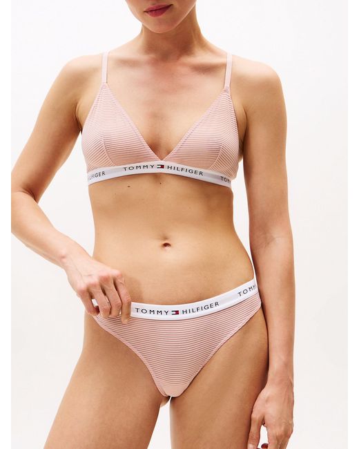 Tommy Hilfiger Pink 3Er-Pack Essential Mesh-Strings Mit Logo