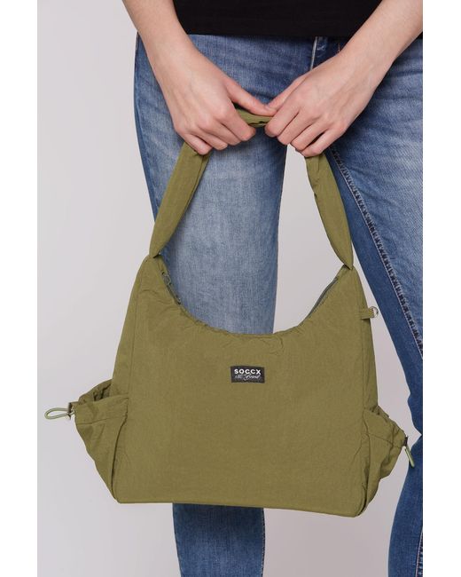 SOCCX Green Leichte, Wattierte Schultertasche
