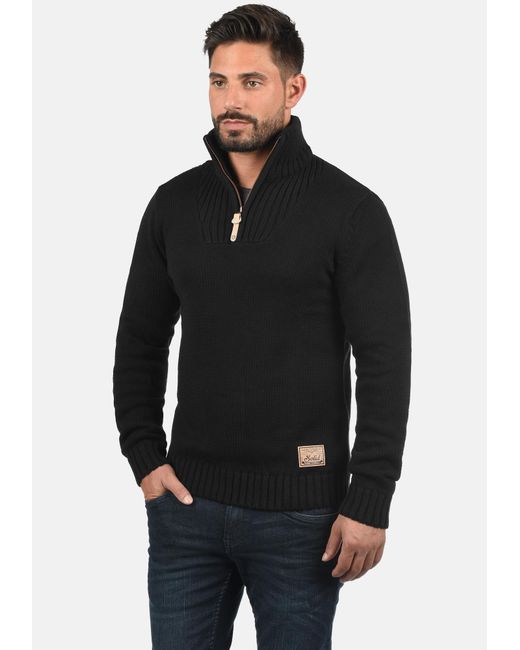 Solid Strickpullover Petro in Black für Herren