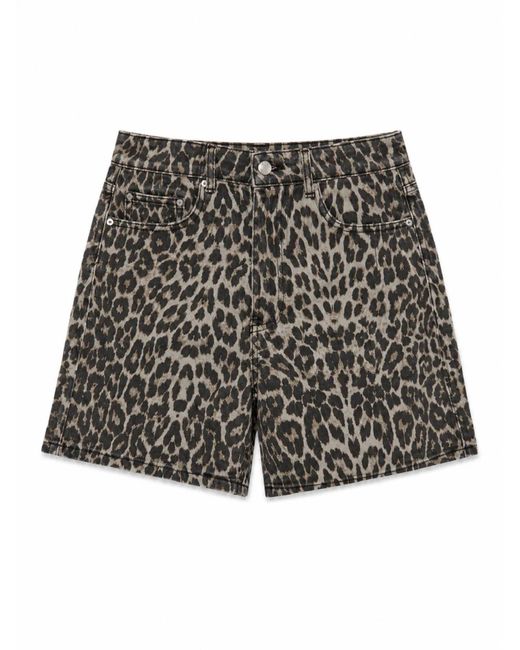 its basic Multicolor Its Basic Jeans Leopard Mom Short