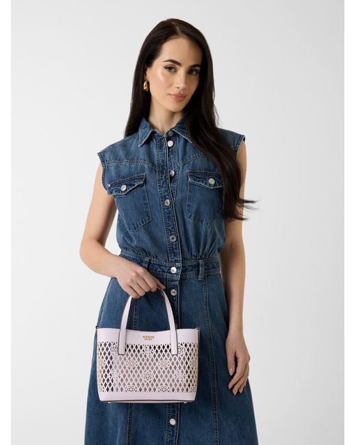 Guess White Shopper Letty
