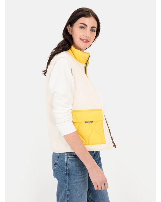 Camel Active Yellow Fleeceweste Mit Stehkragen