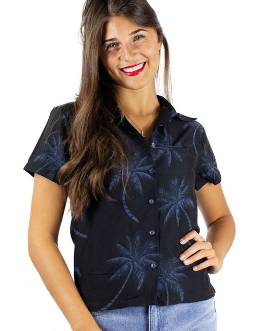King Kameha Blue Bluse Palmshadow