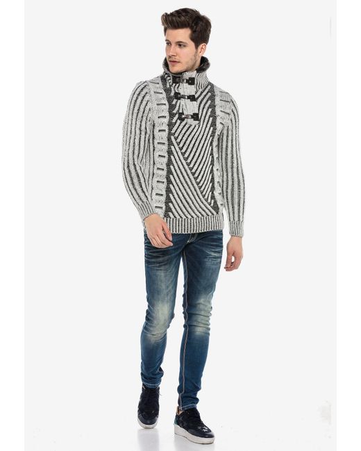 Cipo & Baxx Pullover in Gray für Herren