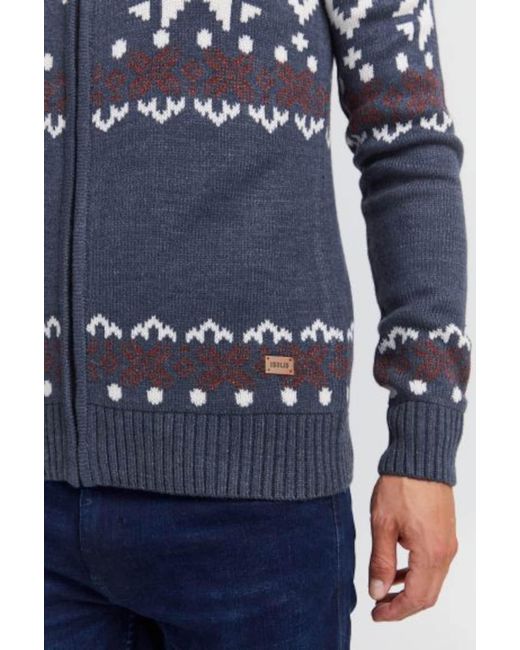 Solid Strickcardigan 'noran' in Blue für Herren