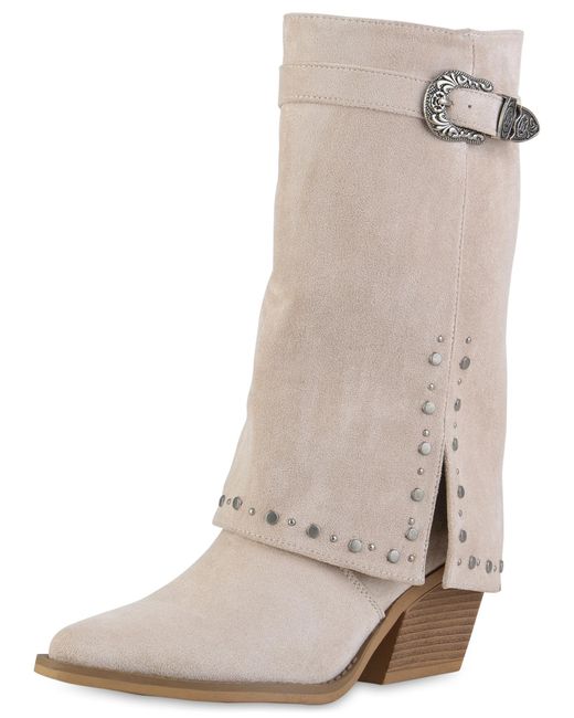 VAN HILL Natural Cowboystiefel 'Amara'