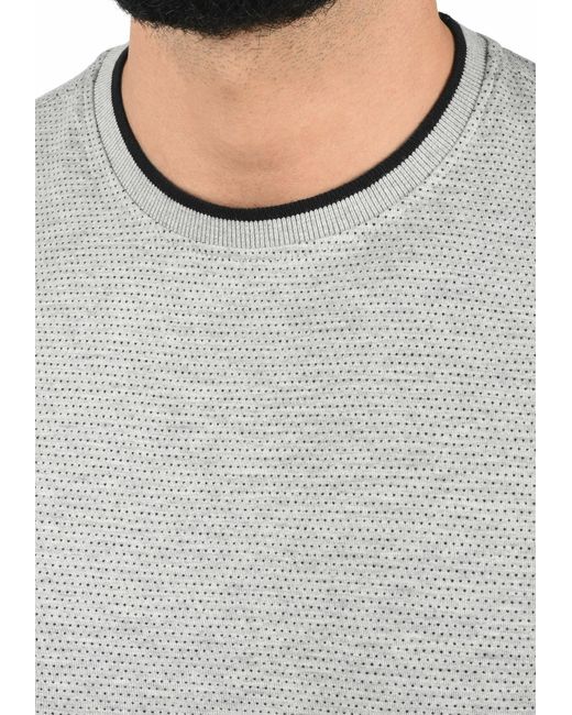 Solid Rundhalsshirt 'saul' in Gray für Herren