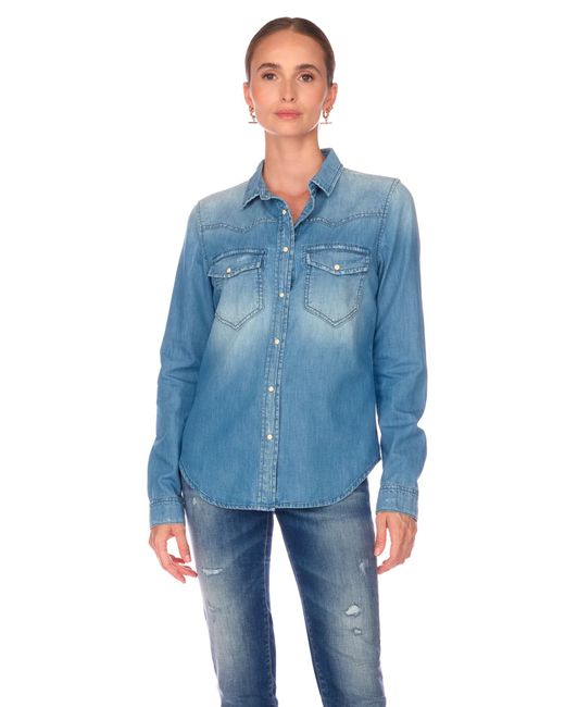 Le Temps Des Cerises Blue Bluse 'Juanita'
