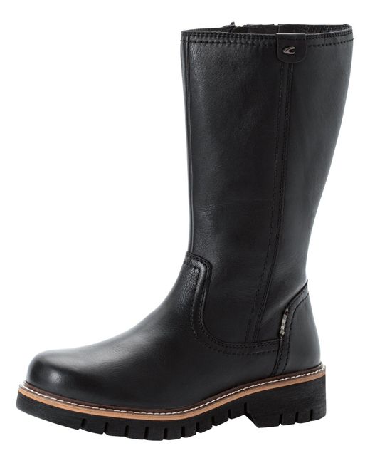 Camel Active Black Stiefel Aus Leder Mit Reißverschluss