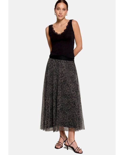 Zero Black Midirock Mit Muster