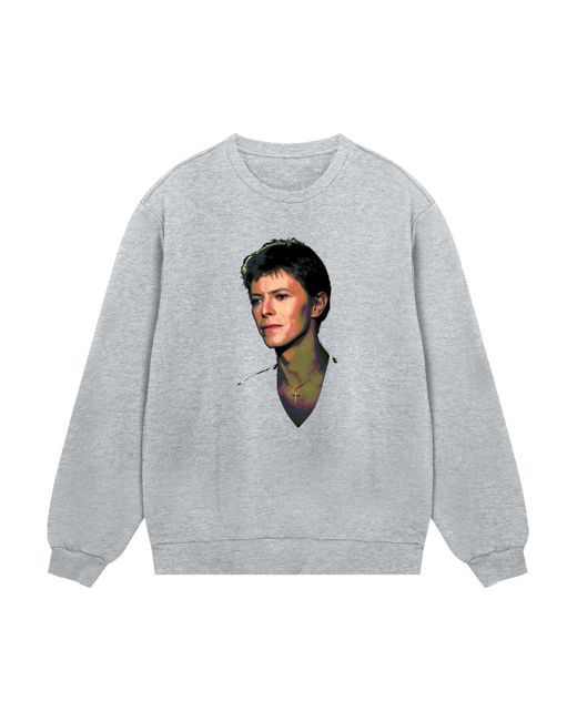 F4NT4STIC Sweatshirt Tv Times Pop Star David Bowie 1977 in Gray für Herren