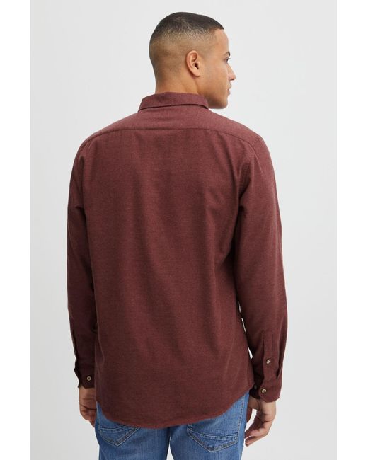 Solid Langarmhemd 'pete' in Red für Herren