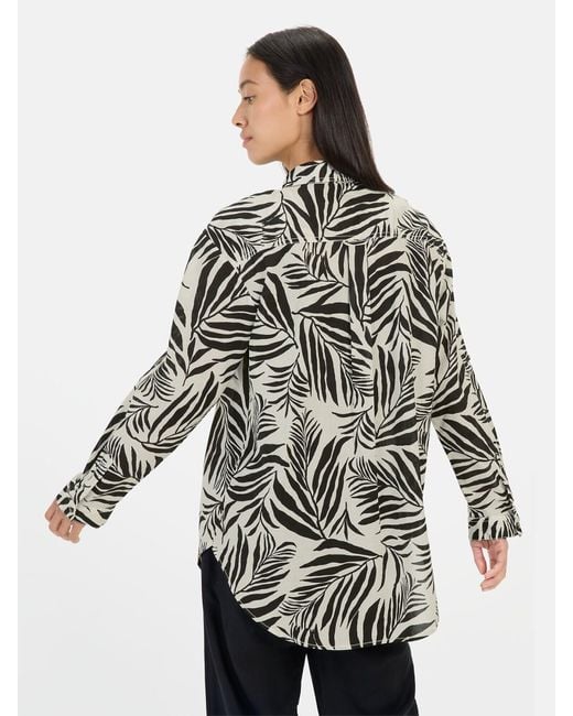 Camel Active Gray Hemdbluse Mit Blumenprint Aus Baumwolle