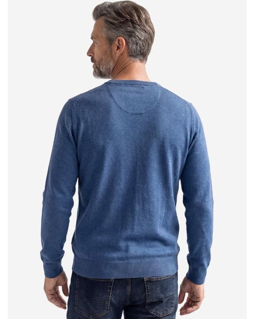 Redmond Pullover Basic in Blue für Herren