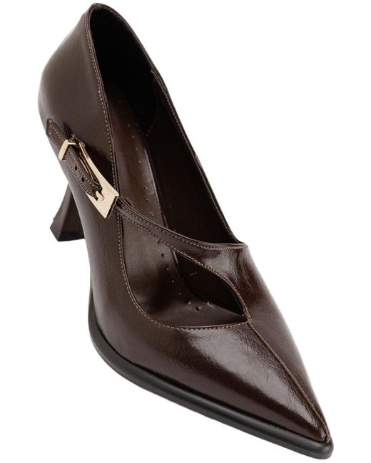 Limoya Black Pumps Sonja Damenschuhe Mit Ledergürtel, Spitzer Zehenpartie Und 8 Cm Absatz