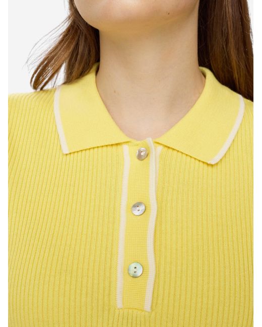 Numph Yellow Strickpullover Mit Halbarm Nualora Pullover