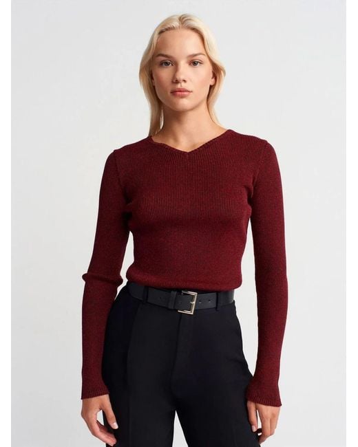 Dilvin Red Pullover Pullover