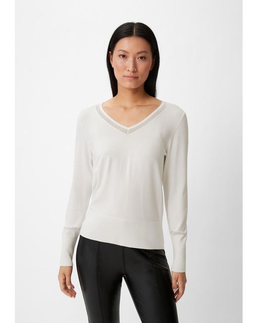 Comma, White Pullover