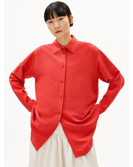 ARMEDANGELS Red Bluse Maalgaa Lino