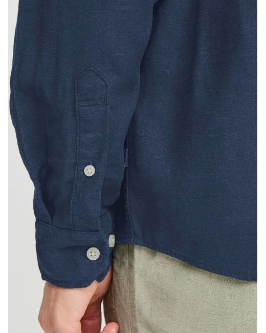 Solid Langarmhemd Sdallan China Sh in Blue für Herren