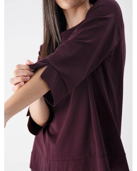 MND Purple Bluse Soft Touch Edged
