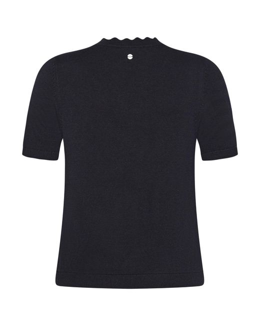 Zero Black Strickpullover Mit Wellenstruktur