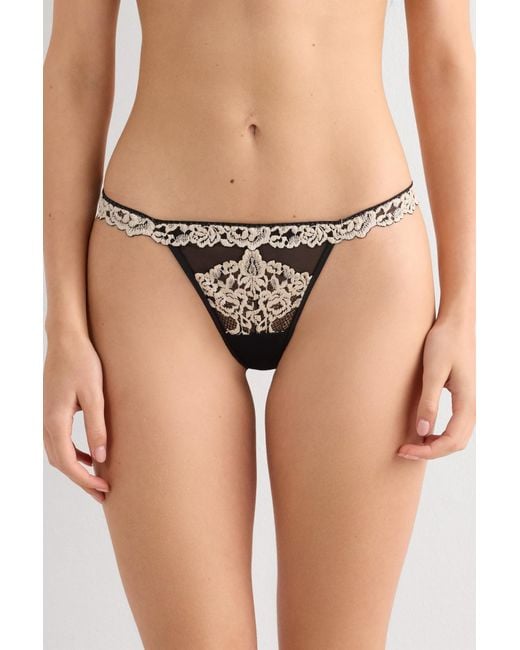 Intimissimi Gray String Pretty Flowers