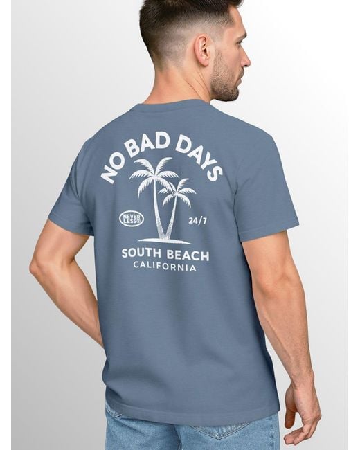 Neverless Shirt No Bad Days in Blue für Herren