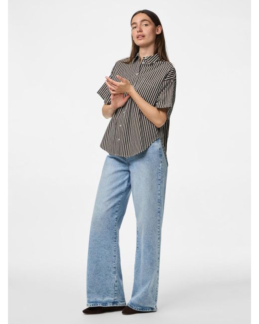 Pieces Gray Bluse 'Pcaida'