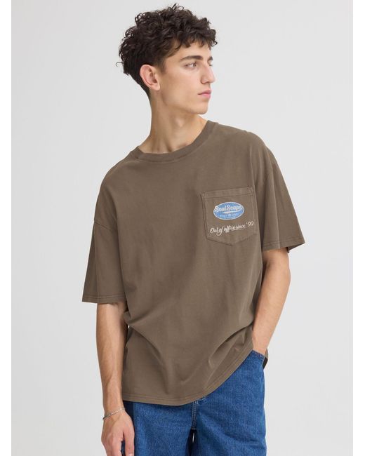Solid Rundhalsshirt Sdtenny in Brown für Herren