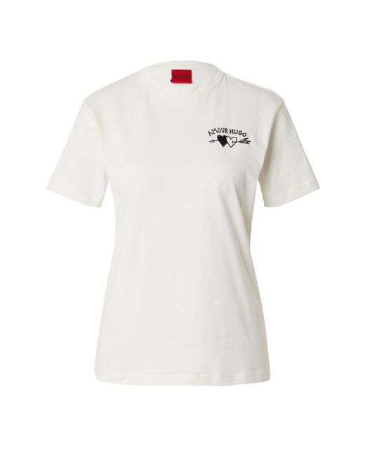 HUGO White T-shirt 'damacia'