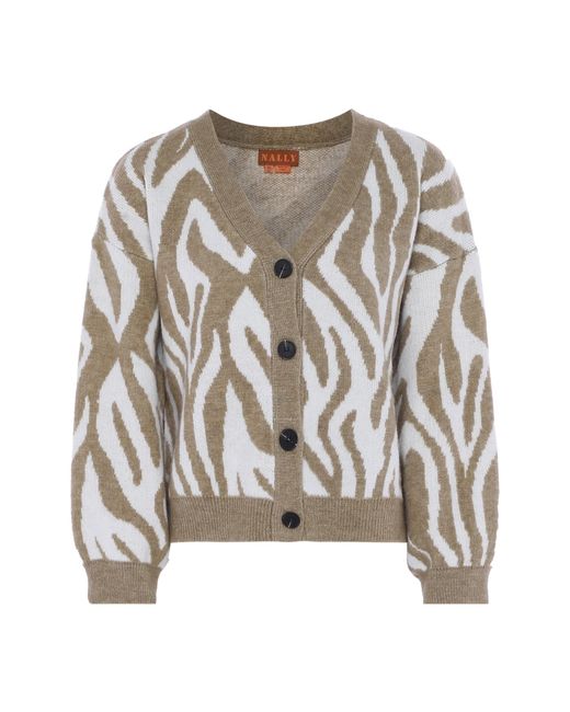 NALLY White Strickjacke