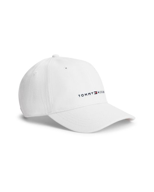 Tommy Hilfiger White Cap Six-Panel Baseball