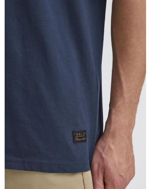 Solid Rundhalsshirt Sdjulian in Blue für Herren