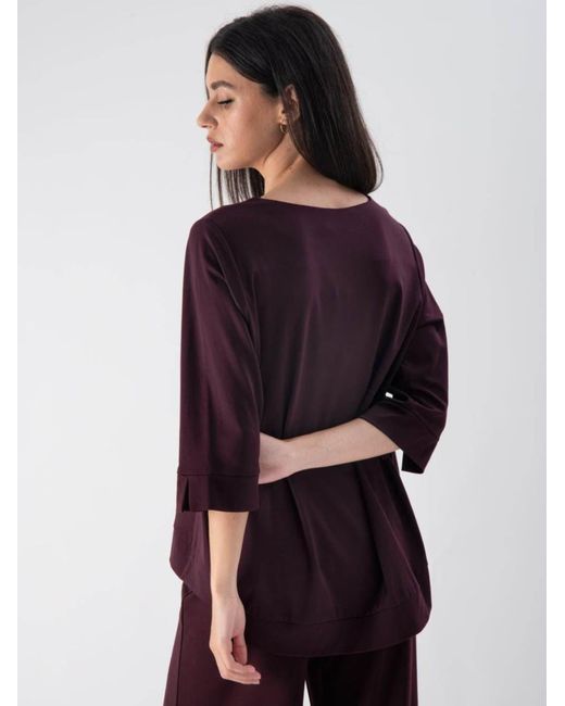 MND Purple Bluse Soft Touch Edged