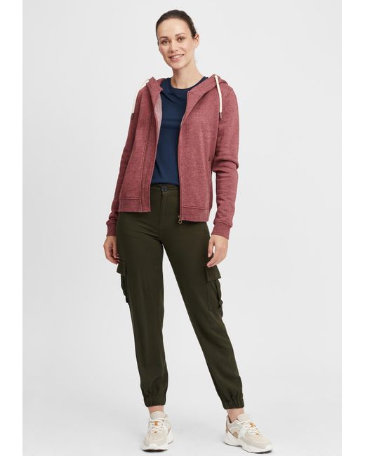 Oxmo Red Kapuzensweatjacke 'vicky zip-hood'