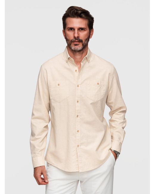 Ombre Hemd in Natural für Herren