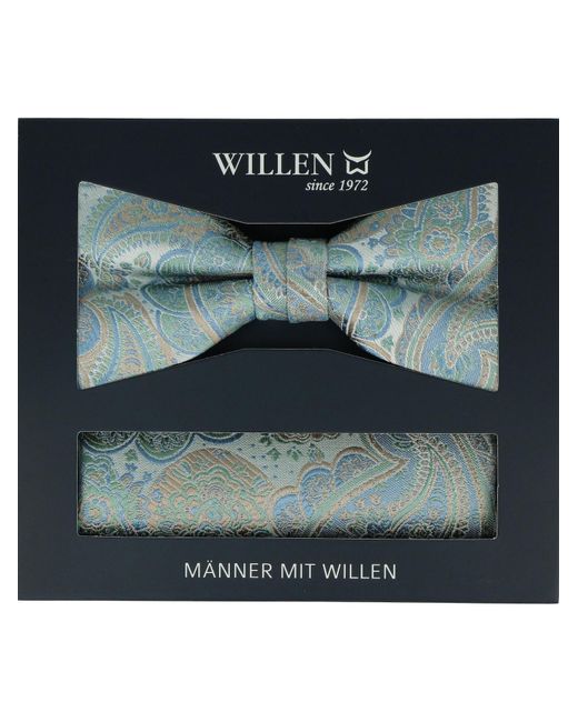 Willen Fliege Set Paisley in Blue für Herren