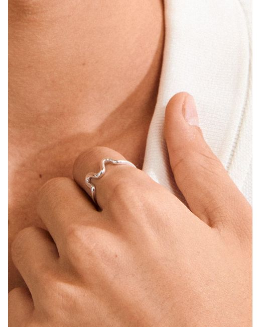 Pilgrim Ring Lulu in White für Herren