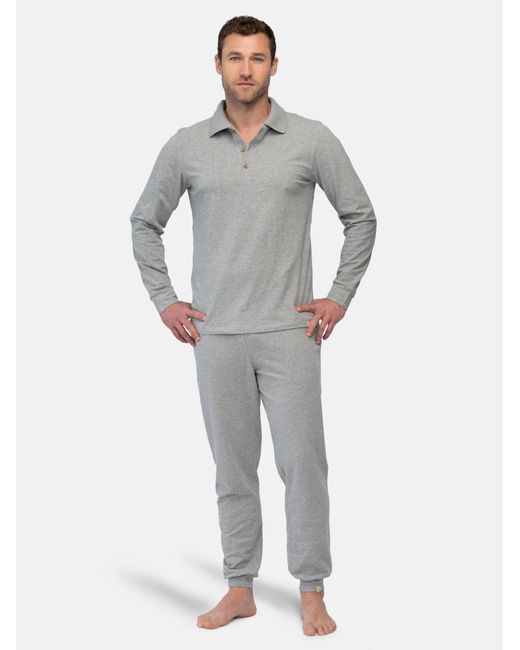 greenjama Pyjama Lang in Gray für Herren