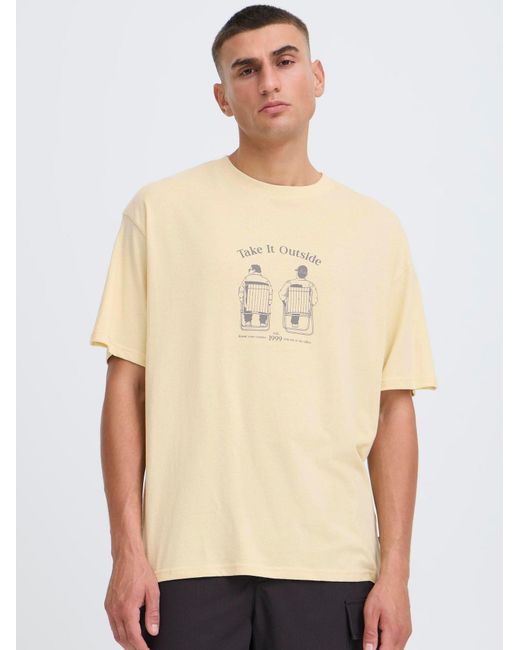 Solid Rundhalsshirt Sdtalon Mit Backprint in White für Herren