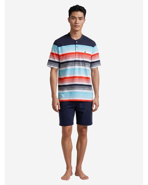 Hajo Pyjama Kurz Klima Komfort in Blue für Herren