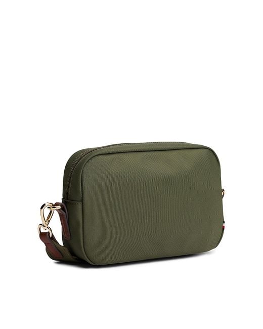 Tommy Hilfiger Green Crossbody-Kameratasche Mit Gurtband-Riemen