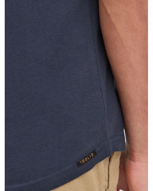 Solid Rundhalsshirt Sdjulisto in Blue für Herren