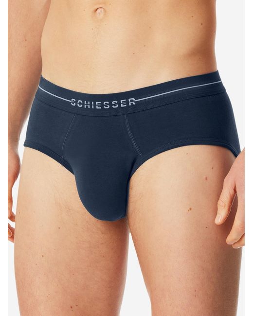 Schiesser Slip Cotton Flex in Blue für Herren