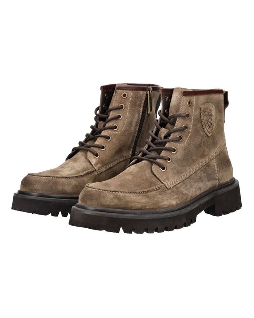 Blauer Schnürstiefel in Brown für Herren